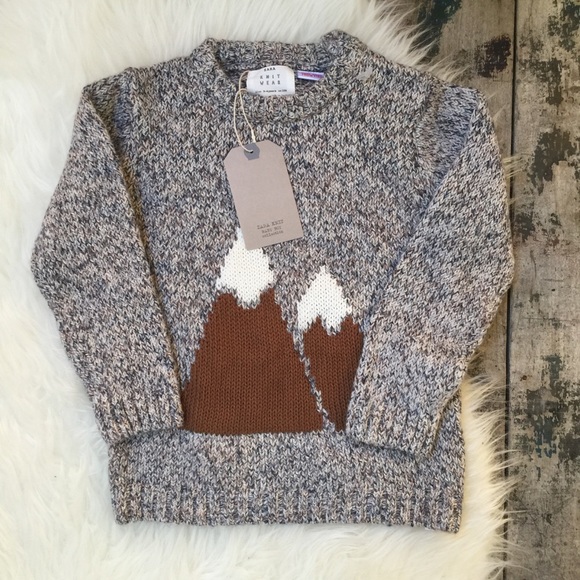 Zara Boys Mountains Sweater Sz 34 Nwt 